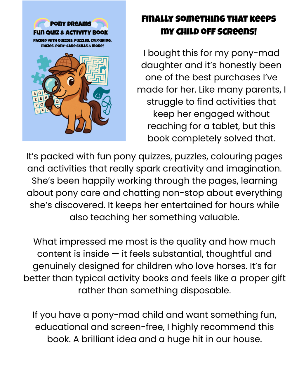 Pony Dreams Fun Quiz & Activity Book